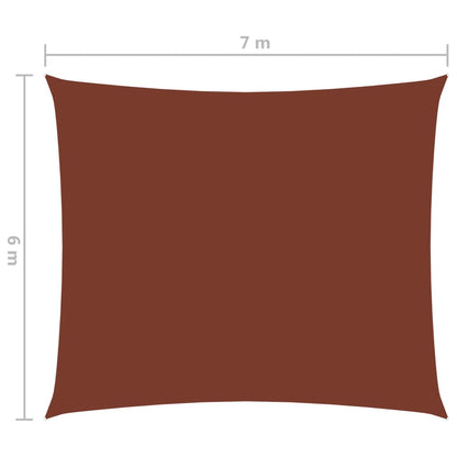 Para-sol estilo vela tecido oxford retangular 6x7 m terracota