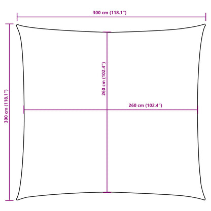 Para-sol vela tecido oxford quadrado 3x3 m cinzento-acastanhado