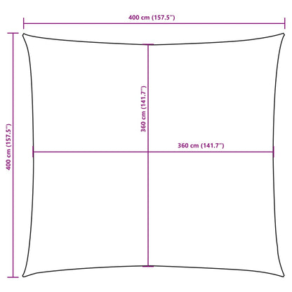 Para-sol vela tecido oxford quadrado 4x4 m cinzento-acastanhado