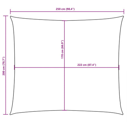 Para-sol estilo vela tecido oxford retangu. 2x2,5m cinza-acast.