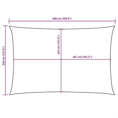 Para-sol tecido oxford retangular 3,5x5m cinzento-acastanhado