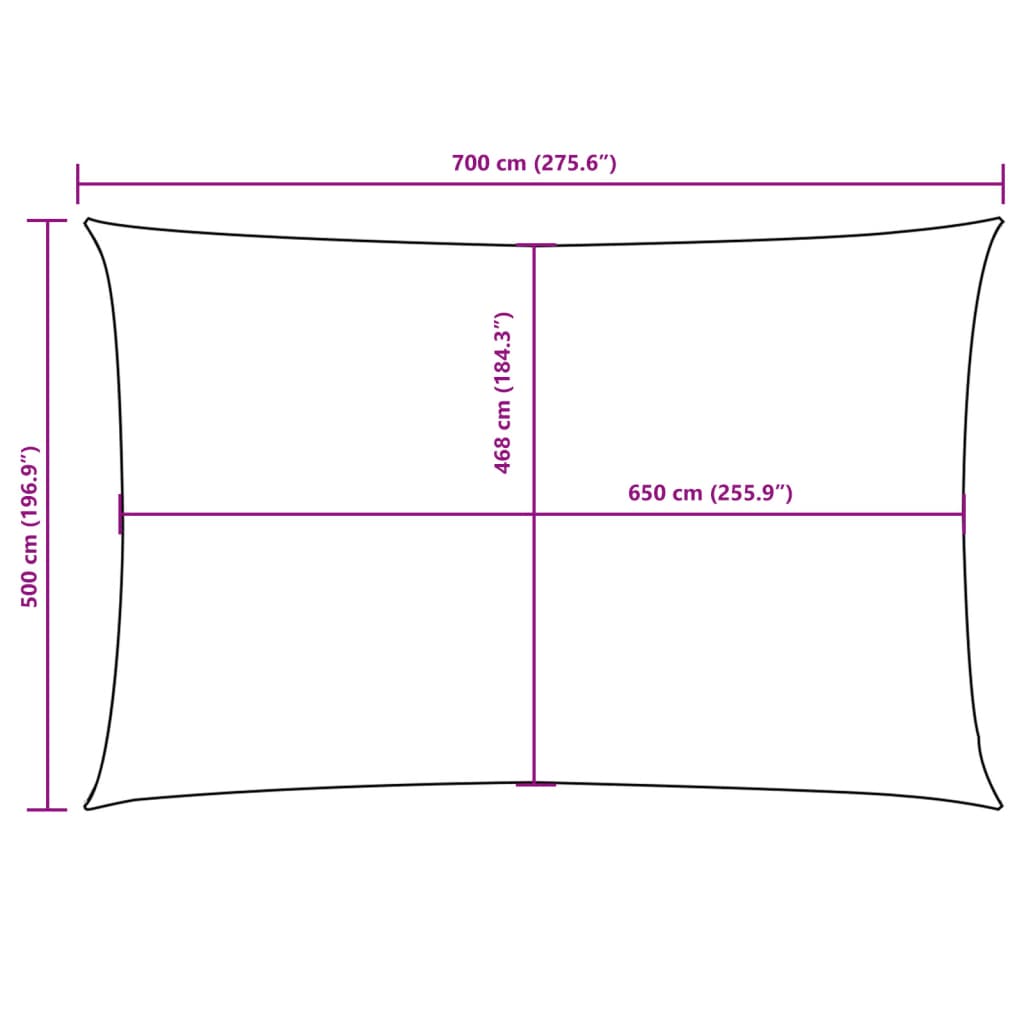 Guarda-Sol tecido Oxford retangular 5x7 m cinza-acastanhado