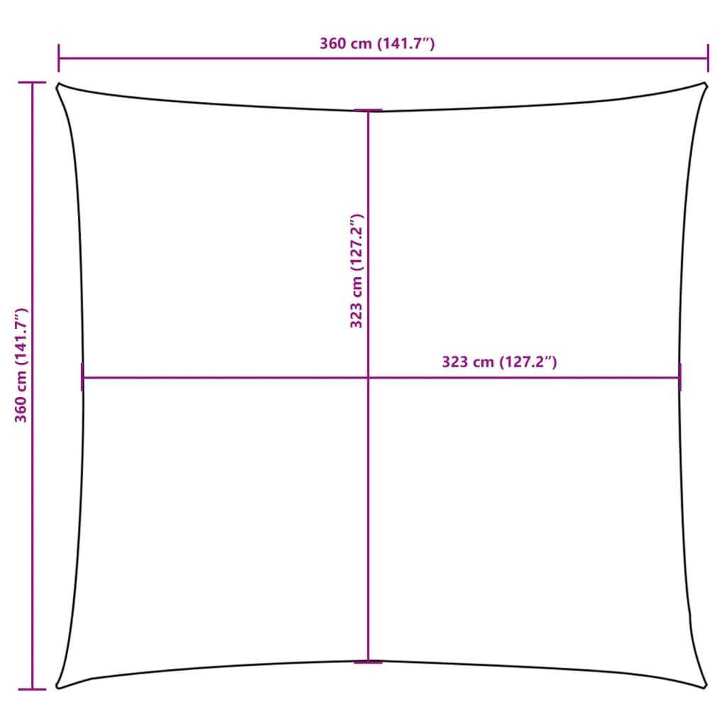 Para-sol vela tecido oxford quadrangular 3,6x3,6 m verde-escuro