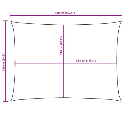 Para-sol vela tecido oxford retangular 2,5x4 m verde-escuro