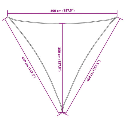 Para-sol estilo vela tecido oxford triangular 4x4x4 m azul