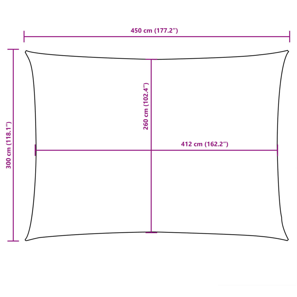 Para-sol estilo vela tecido oxford retangular 3x4,5 m preto