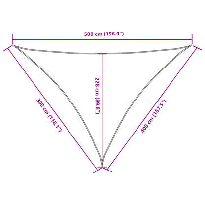 Para-sol estilo vela tecido oxford triangular 3x4x5 m preto