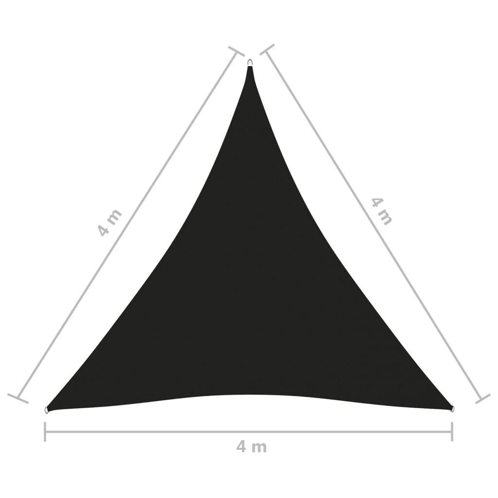 Para-sol estilo vela tecido oxford triangular 4x4x4 m preto