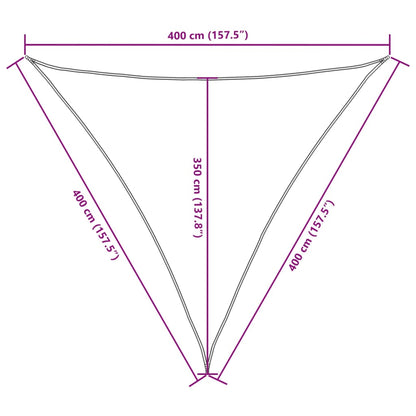 Para-sol estilo vela tecido oxford triangular 4x4x4 m preto