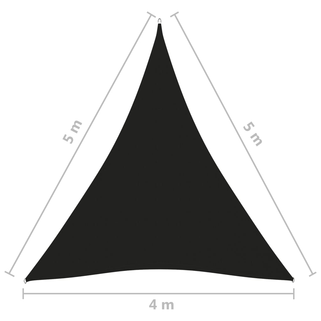 Para-sol estilo vela tecido oxford triangular 4x5x5 m preto