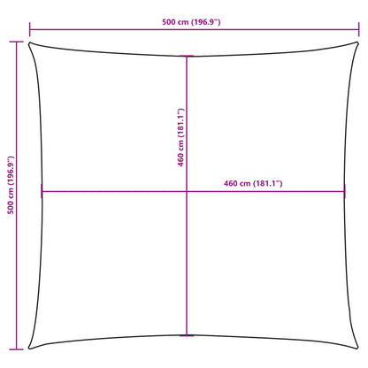 Para-sol estilo vela tecido oxford quadrado 5x5 m castanho