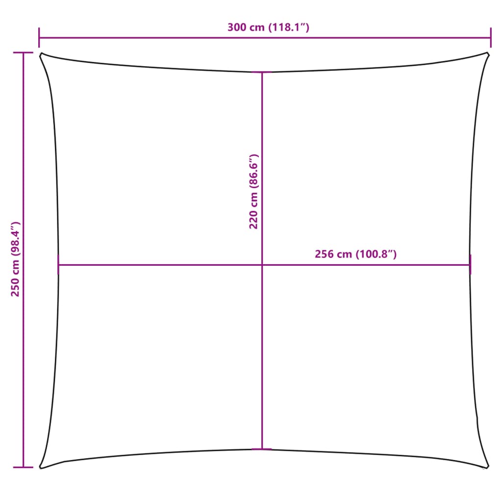 Para-sol estilo vela tecido oxford retangular 2,5x3 m castanho