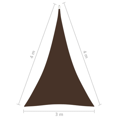 Para-sol estilo vela tecido oxford triangular 3x4x4 m castanho