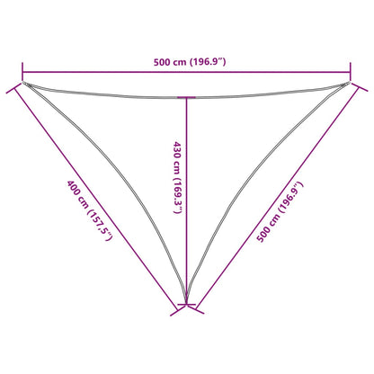 Para-sol estilo vela tecido oxford triangular 4x5x5 m castanho