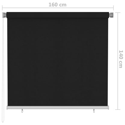 Estore de rolo para exterior 160x140 cm preto