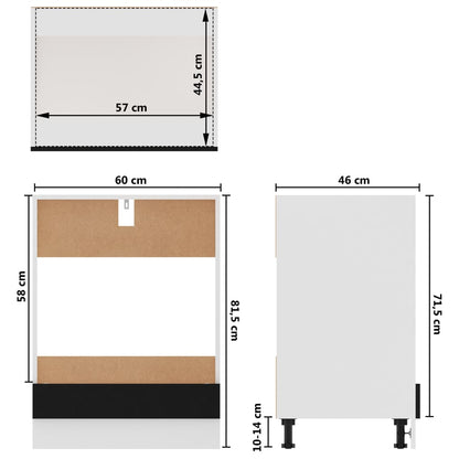 Armário para forno 60x46x81,5 cm contraplacado preto