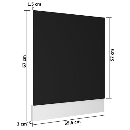 Painel máquina lavar louça 59,5x3x67 cm contraplacado preto