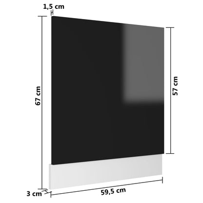 Painel máquina de lavar louça 59,5x3x67 cm contraplacado preto