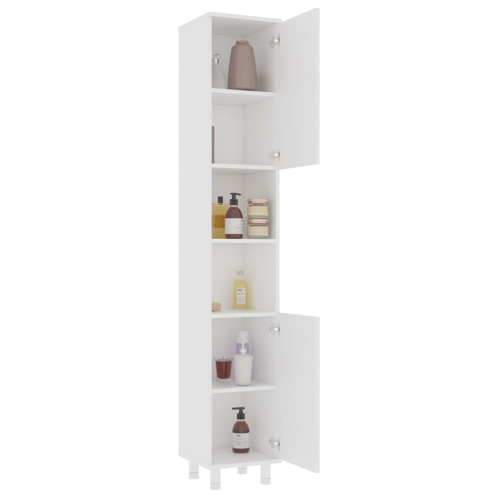 Armário Alto Vitula de Casa de Banho de 179cm - Branco - Design Moderno