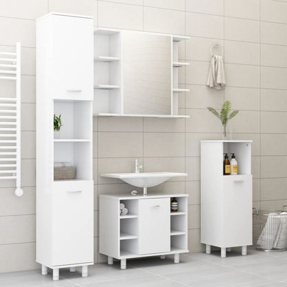 Armário Alto Vitula de Casa de Banho de 179cm - Branco - Design Moderno