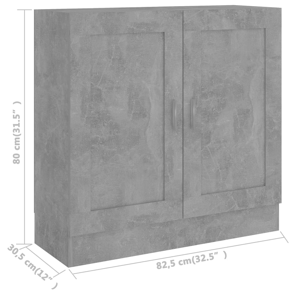 Aparador Léa - Com 2 Compartimentos - Cor Cinzento Cimento - 82,5x30,5x80 cm - Contraplacado