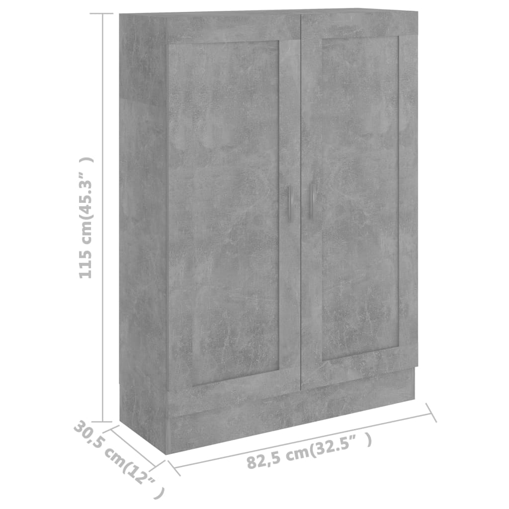 Estante 82,5x30,5x115 cm contraplacado cinzento cimento