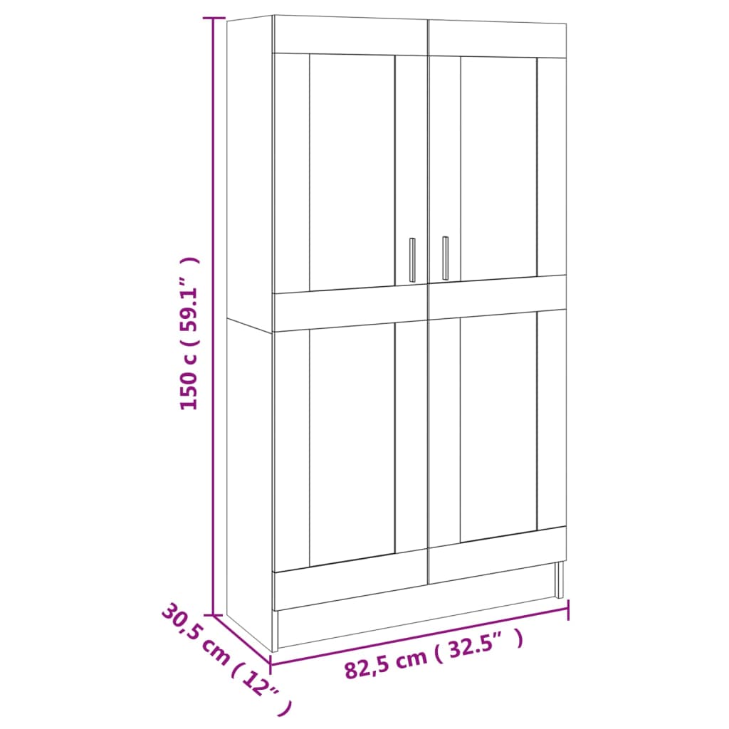 Estante 82,5x30,5x150 cm contraplacado carvalho sonoma