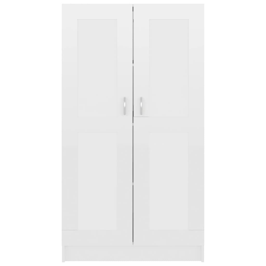 Aparador de Sala Léa - Cor Branco Brilhante - Com 4 Prateleiras - 82,5x30,5x150 cm - Contraplacado e MDF - Design Nórdico