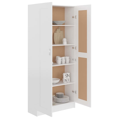 Aparador de Sala Léa - Cor Branco - Com 5 Prateleiras - 82,5x30,5x185,5 cm - Contraplacado e MDF - Design Nórdico