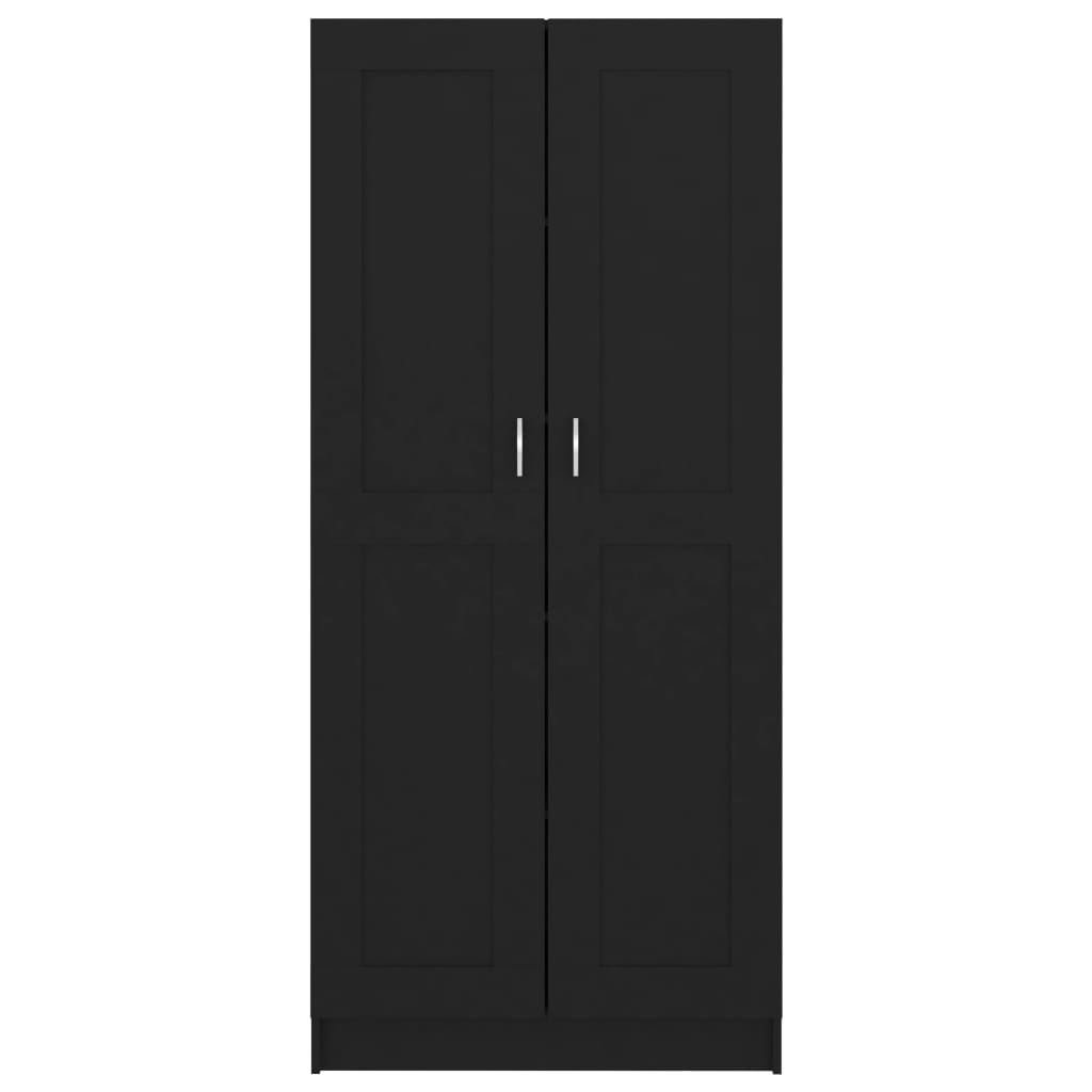 Aparador de Sala Léa - Cor Preto - Com 5 Prateleiras - 82,5x30,5x185,5 cm - Contraplacado e MDF - Design Nórdico