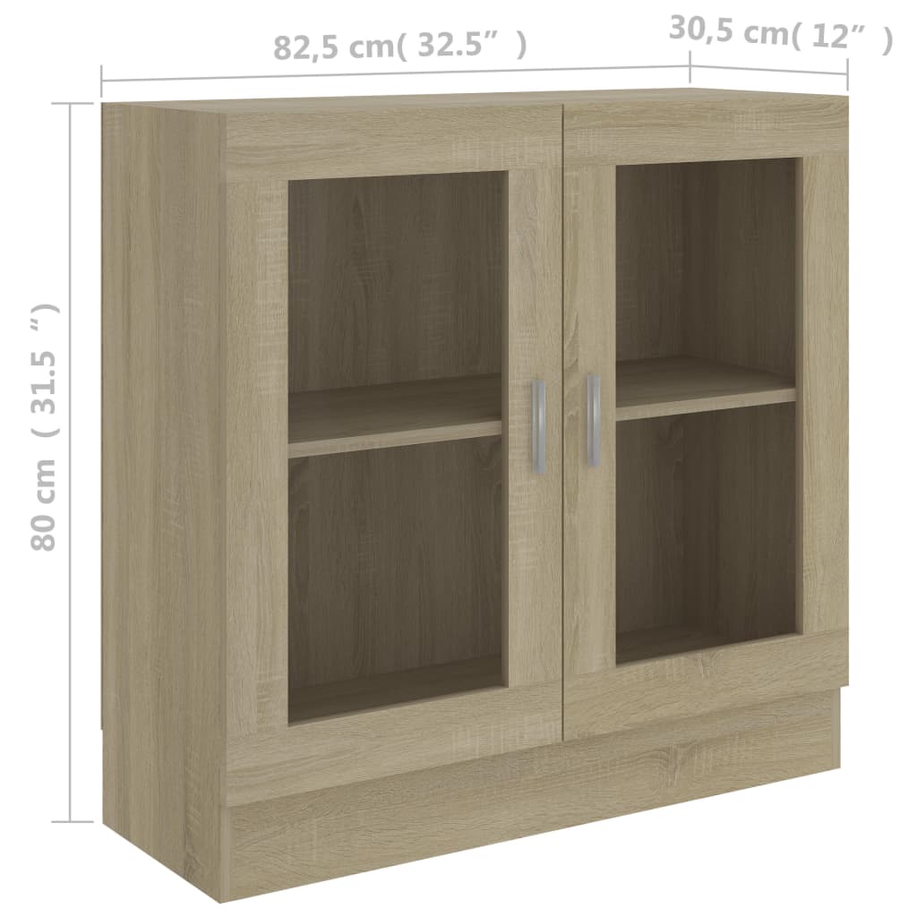 Vitrine Real de 80cm - Carvalho - Design Moderno