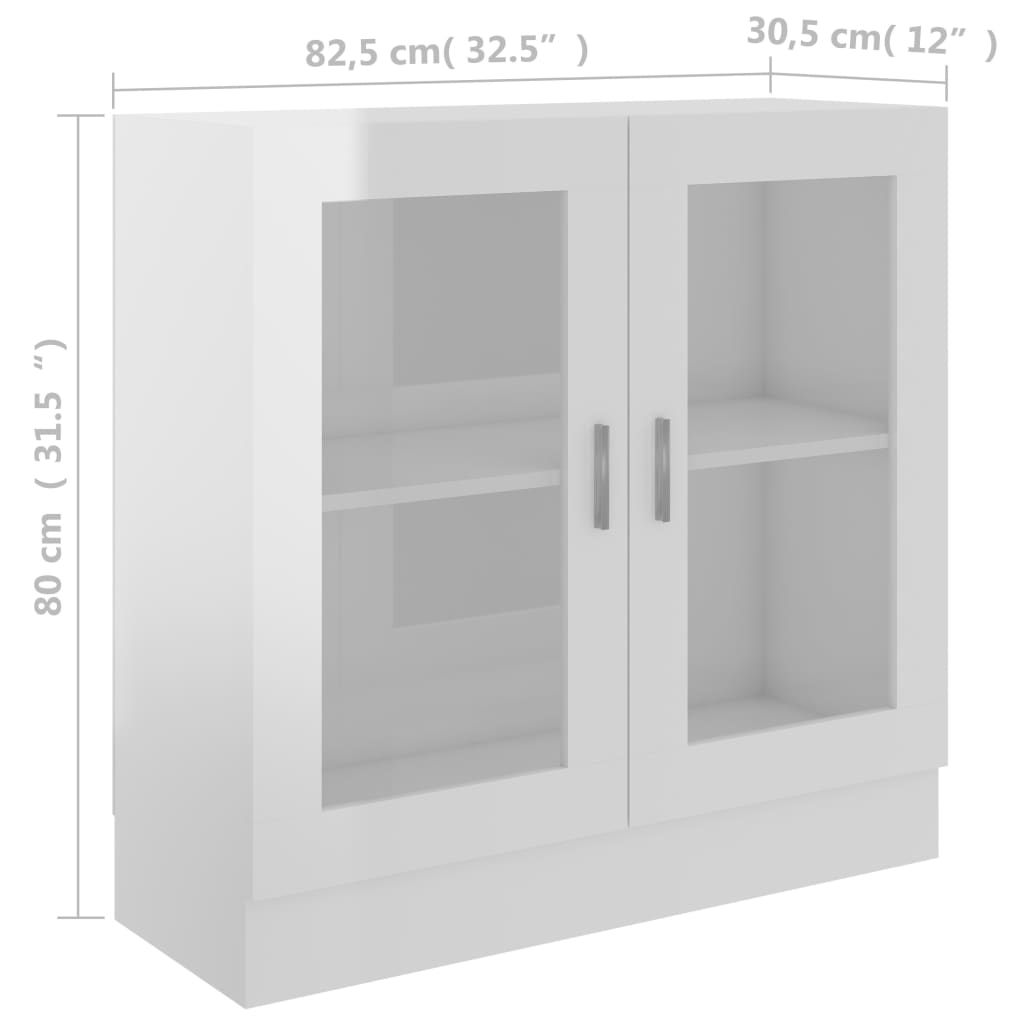 Vitrine Real de 80cm - Branco Brilhante - Design Moderno