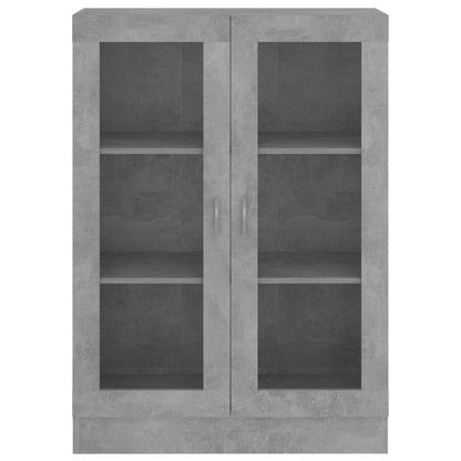 Armário vitrine 82,5x30,5x115 cm contraplacado cinza cimento