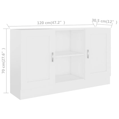 Aparador Real de 120 cm - Branco - Design Moderno