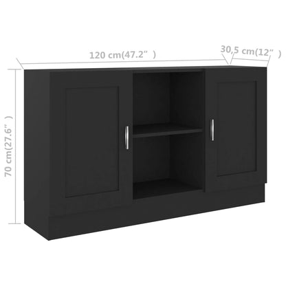 Aparador Real de 120 cm - Preto - Design Moderno