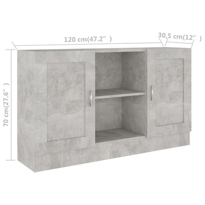 Aparador Real de 120 cm - Cinzento Cimento - Design Moderno