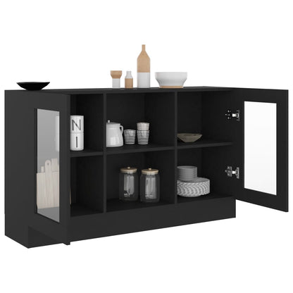 Aparador Vitrine Real de 120 cm - Preto - Design Moderno