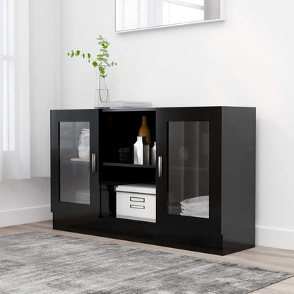 Aparador Vitrine Real de 120 cm - Preto - Design Moderno