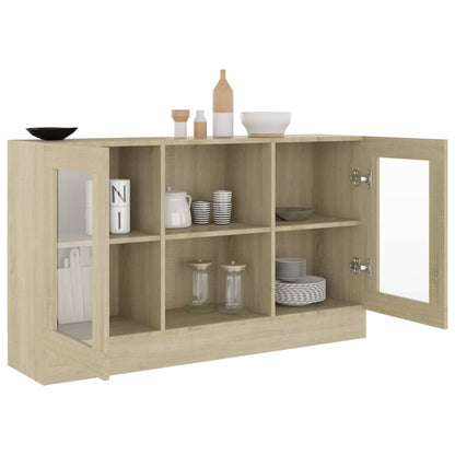 Aparador Vitrine Real de 120 cm - Carvalho - Design Moderno