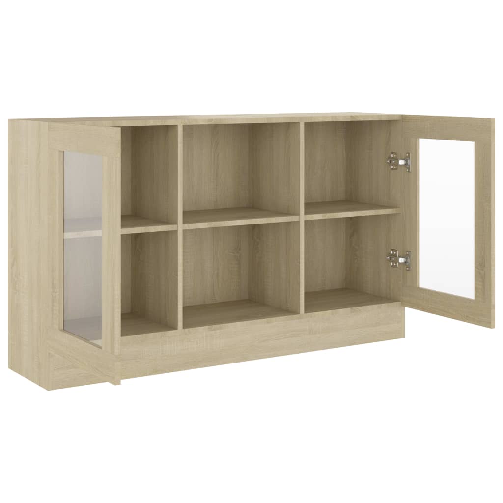 Aparador Vitrine Real de 120 cm - Carvalho - Design Moderno