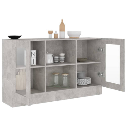 Aparador Vitrine Real de 120 cm - Cinzento Cimento - Design Moderno