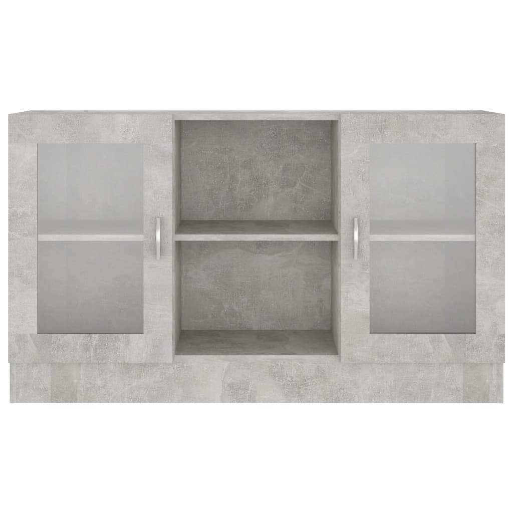 Aparador Vitrine Real de 120 cm - Cinzento Cimento - Design Moderno