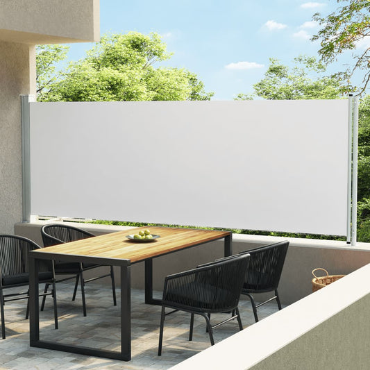 Toldo lateral retrátil para pátio 600x160 cm cor creme