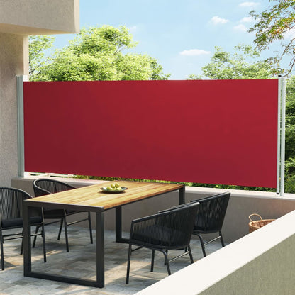 Toldo lateral retrátil para pátio 600x160 cm vermelho