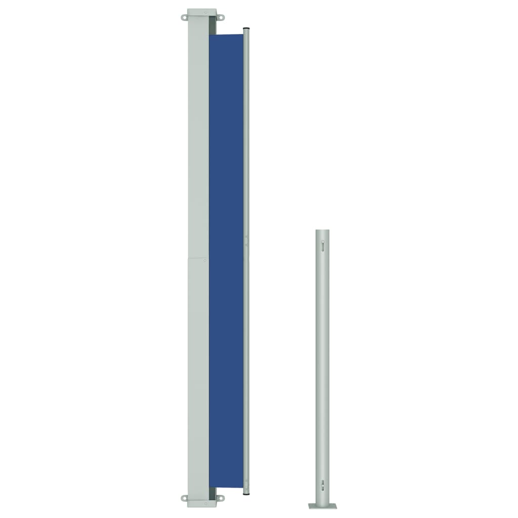 Toldo lateral retrátil para pátio 180x500 cm azul