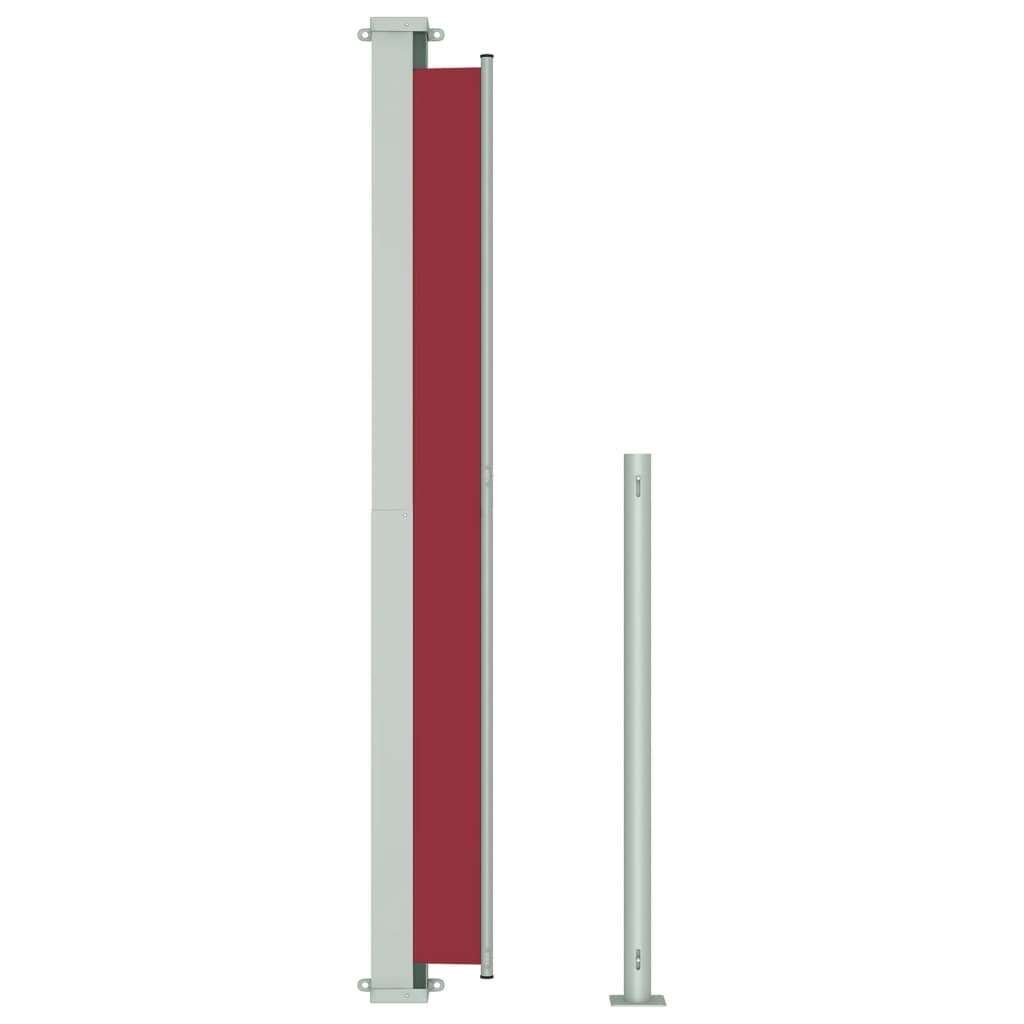 Toldo lateral retrátil para pátio 180x500 cm vermelho