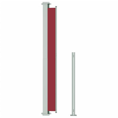 Toldo lateral retrátil para pátio 180x500 cm vermelho