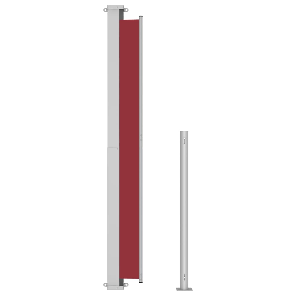 Toldo lateral retrátil para pátio 200x500 cm vermelho