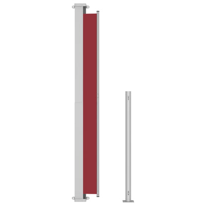 Toldo lateral retrátil para pátio 200x500 cm vermelho