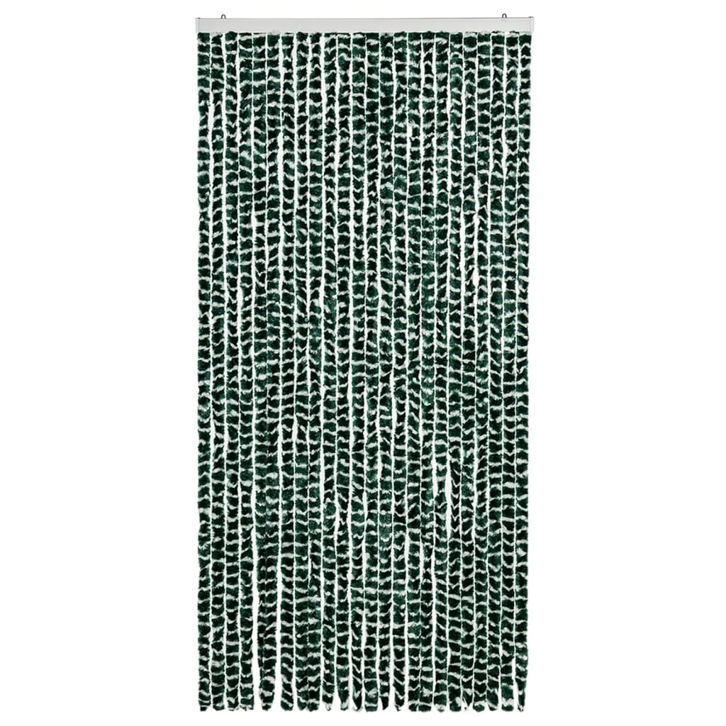 Cortina anti-insetos 100x220 cm chenille verde e branco